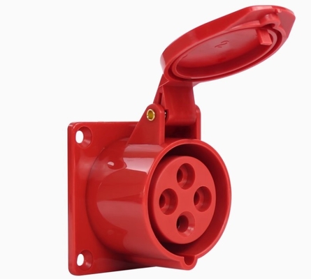 4 Polos 32A Soquete de instalação industrial oculta 400V IP 67 Soquete impermeável