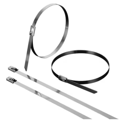4.6*200mm Cargas pesadas 304 aço inoxidável Zip Ties Auto-bloqueio Metal Cable Ties para uso ao ar livre